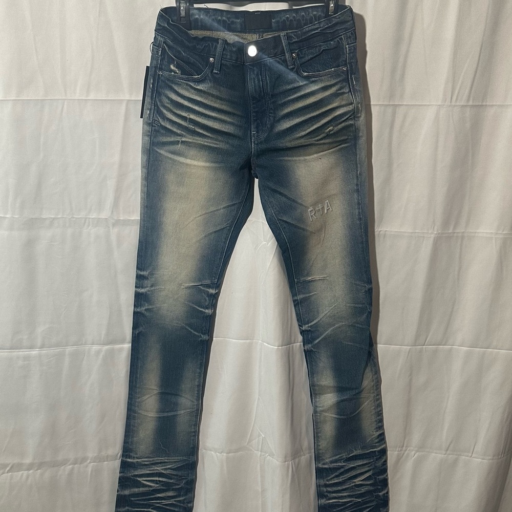 Men’s RtA Distressed Blue Stacked Jeans waist 31”
